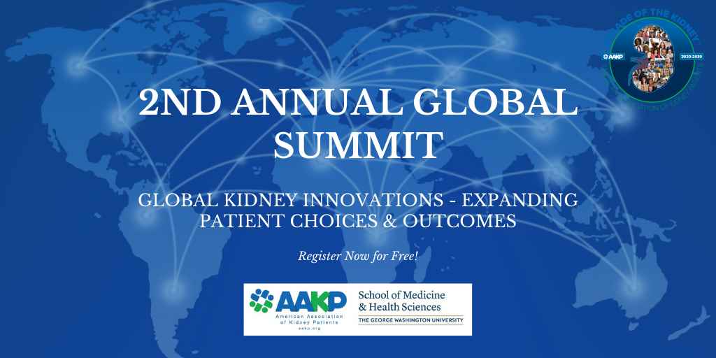 U.S. Kidney Patients Lead Virtual Global Kidney Expert Meeting July 16-17, 2020